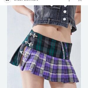 Jaded London micro plaid flirty skirt with buckle details cotton 6